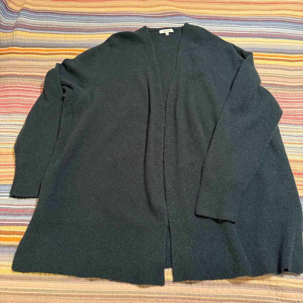 Madewell Kent Cardigan XXL Forest Green Merino Wool Alpaca Blend Open Front Knit